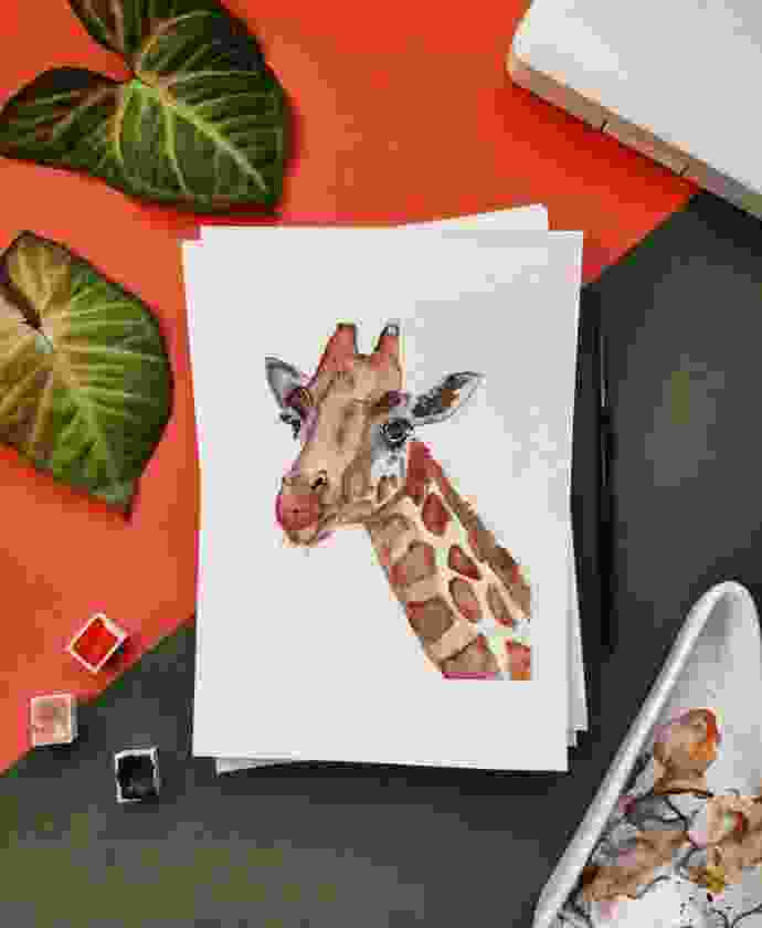 Oil Giraffe Portrait
